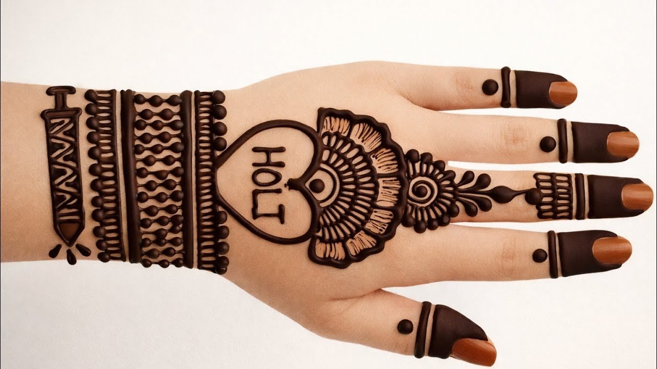 Easy Holi special back hand Mehndi Designs । Mehndi ki Design। New Mehndi Designs। 