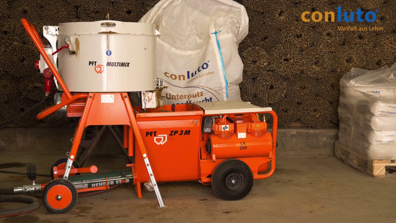 conluto clay plaster - machine processing with conveying pump PFT ZP 3 M