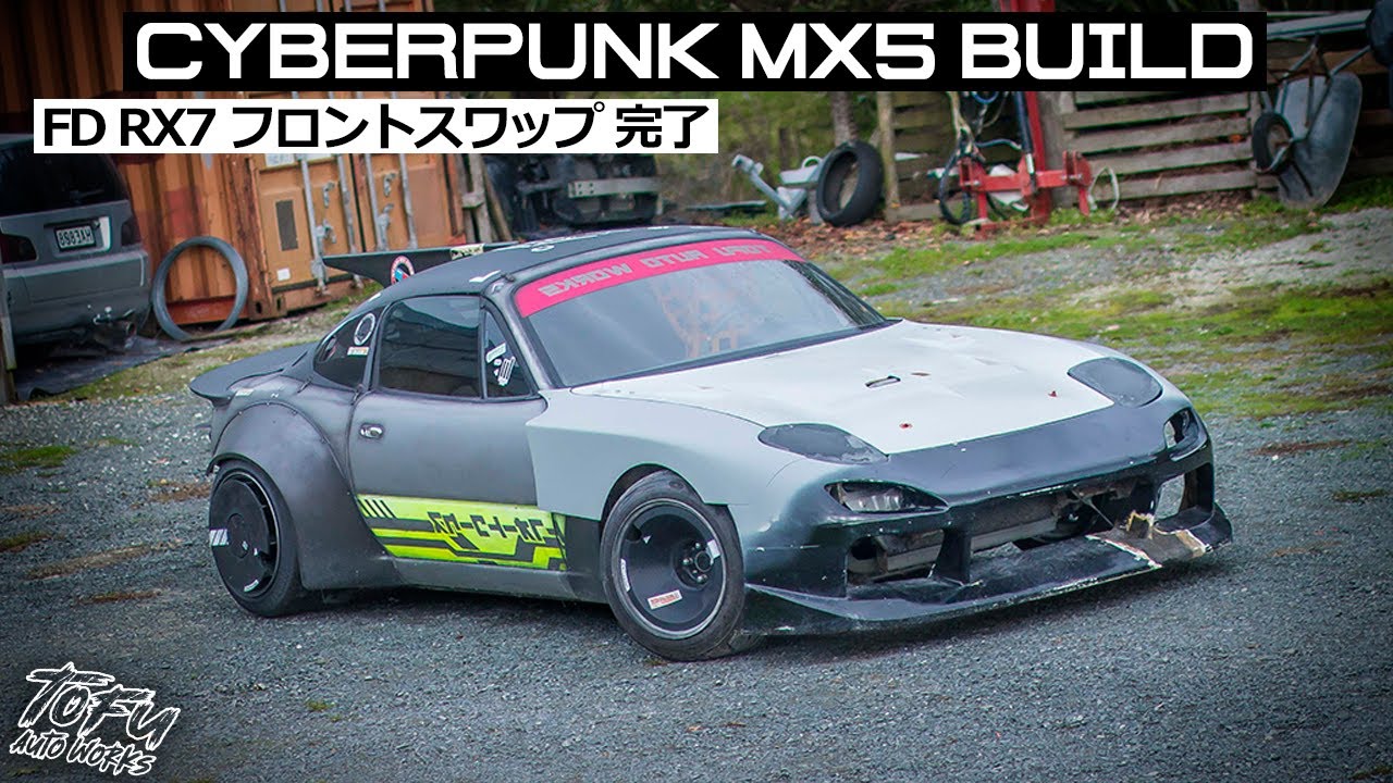 Cyberpunk Miata Build - Cutting up the New Rx7 Fenders.