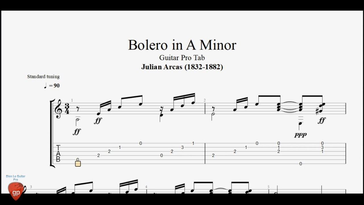 Bolero in A Minor by Julian Arcas - Guitar Pro Tab