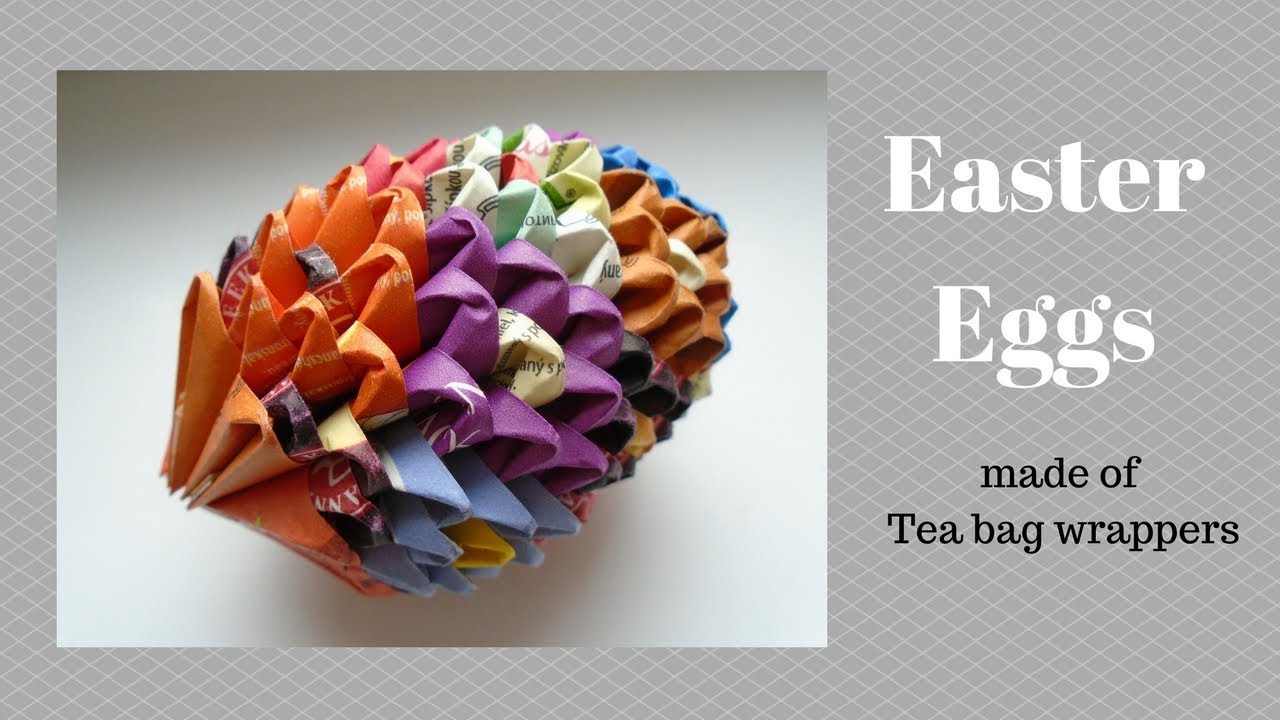Easter egg made of tea bag wrappers