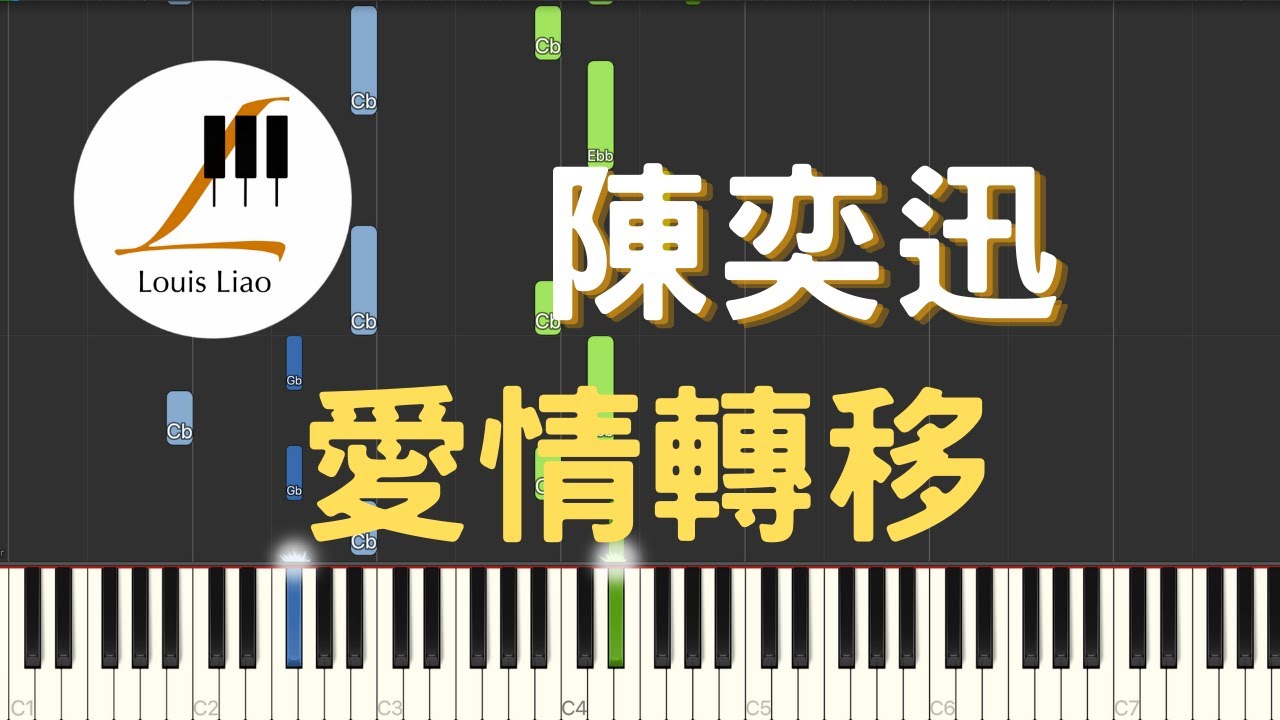 陳奕迅 Eason Chan 愛情轉移 鋼琴教學 Synthesia 琴譜