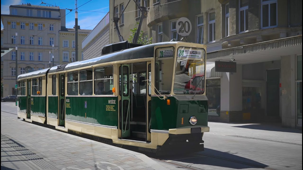 Poland, Poznań, heritage tram 20 ride from Ratajczaka to 27 Grudnia
