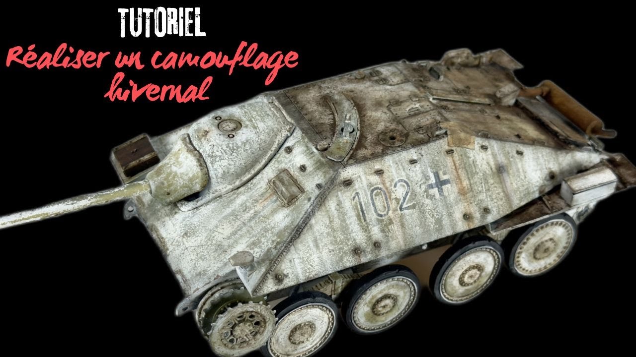 Réaliser un camouflage hivernal réaliste et facile  avec le char Hetzer (Dragon - 1/35 )!