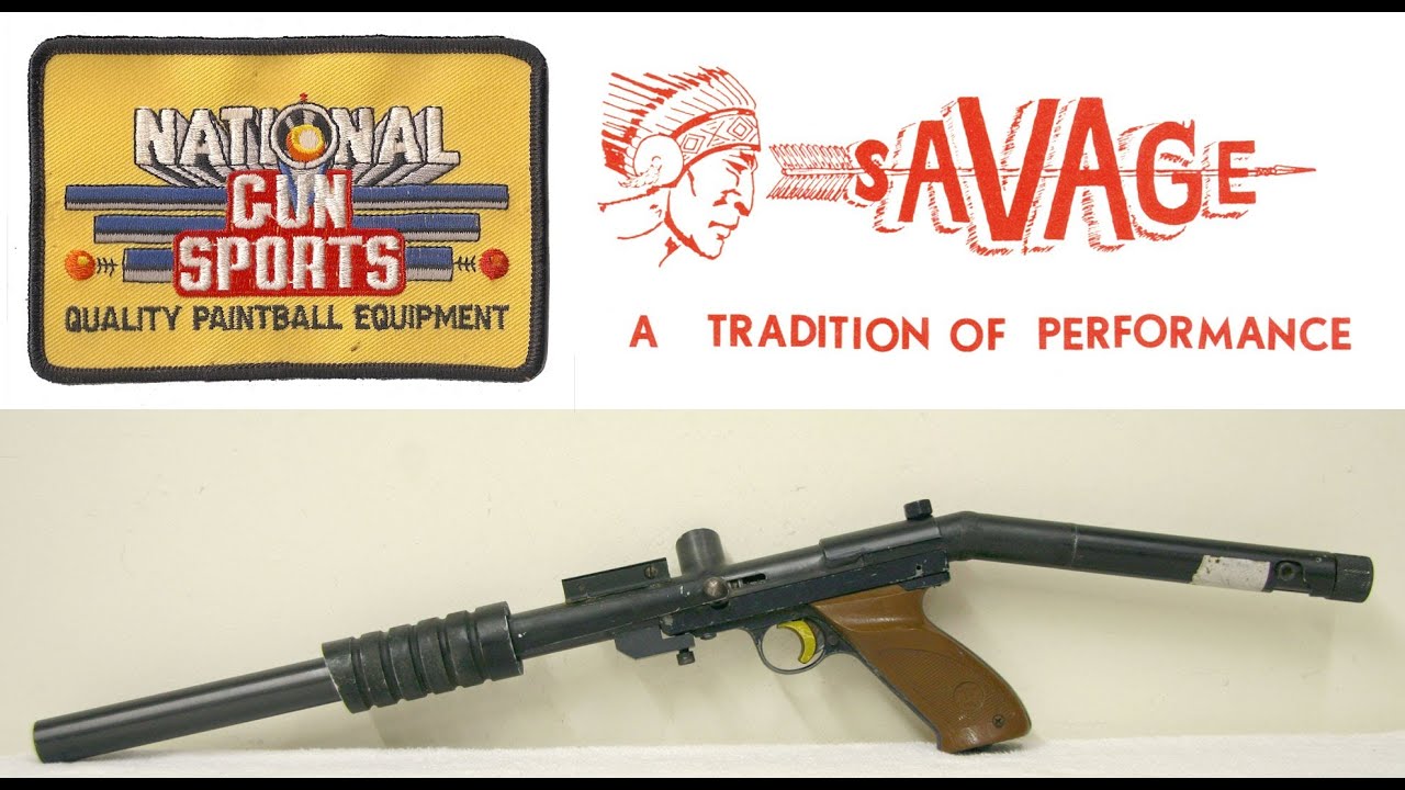 National Gun Sports' Savage Pump Paintball Marker - C. 1989