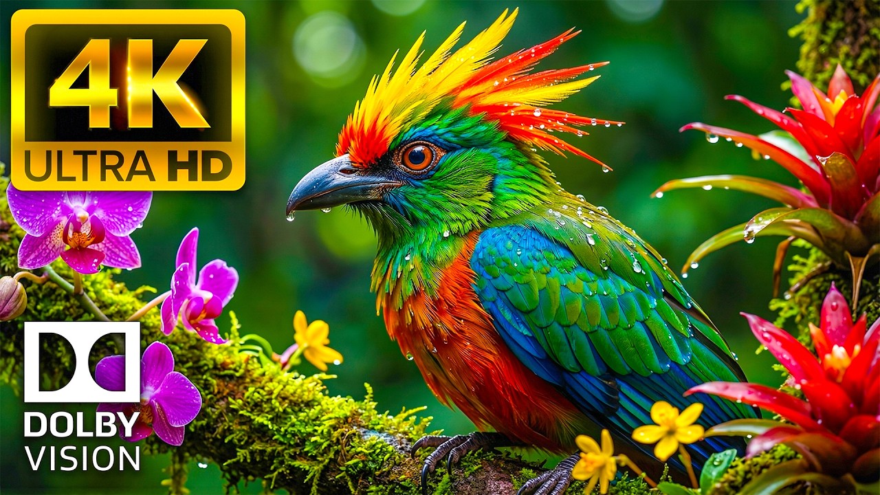 Incredible Scenes Birds 4K HDR With Calming Music, Soft Chirps on OLED TV