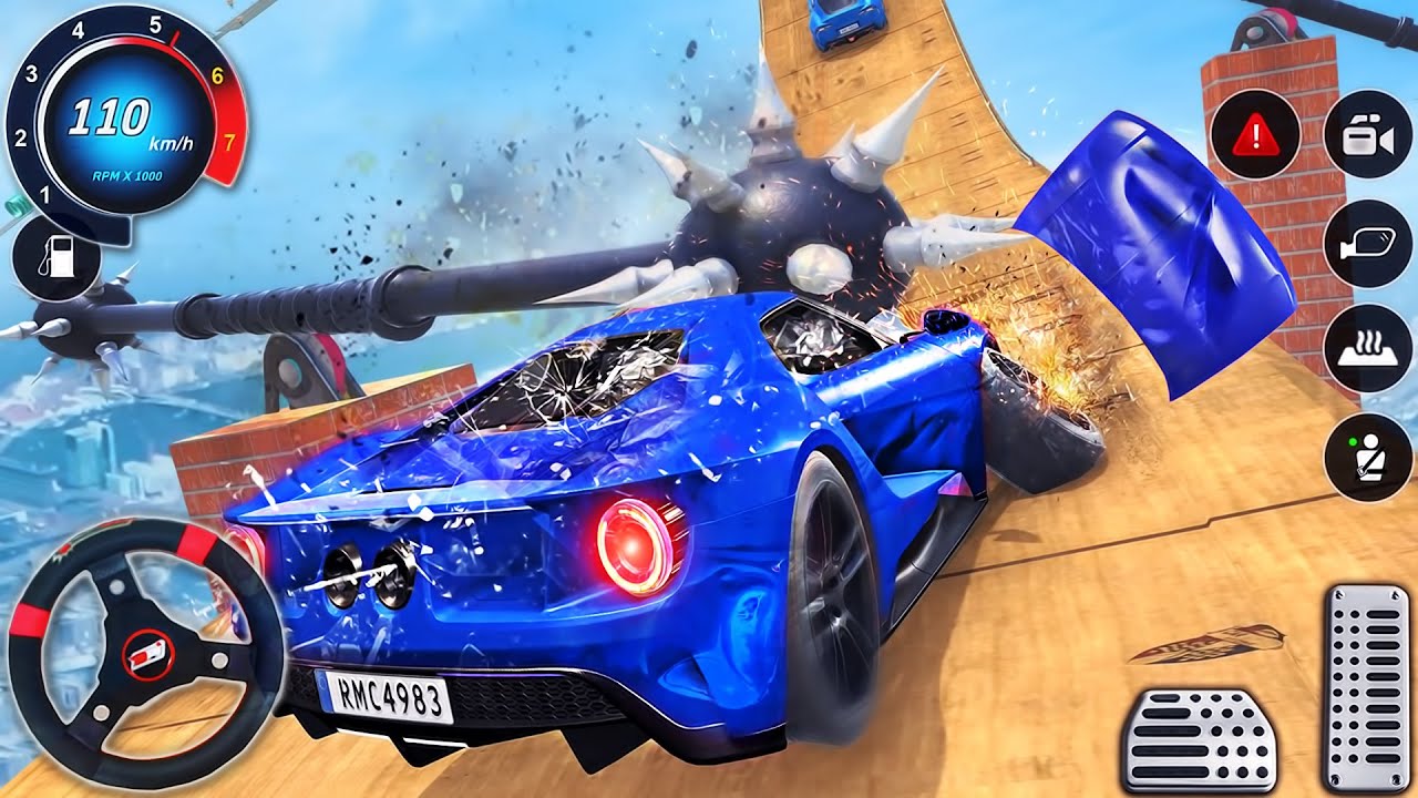 Extreme Car Crash Beam Derby 3D - GT Ramp Car Stunts Racing Simulator - Android GamePlay #2