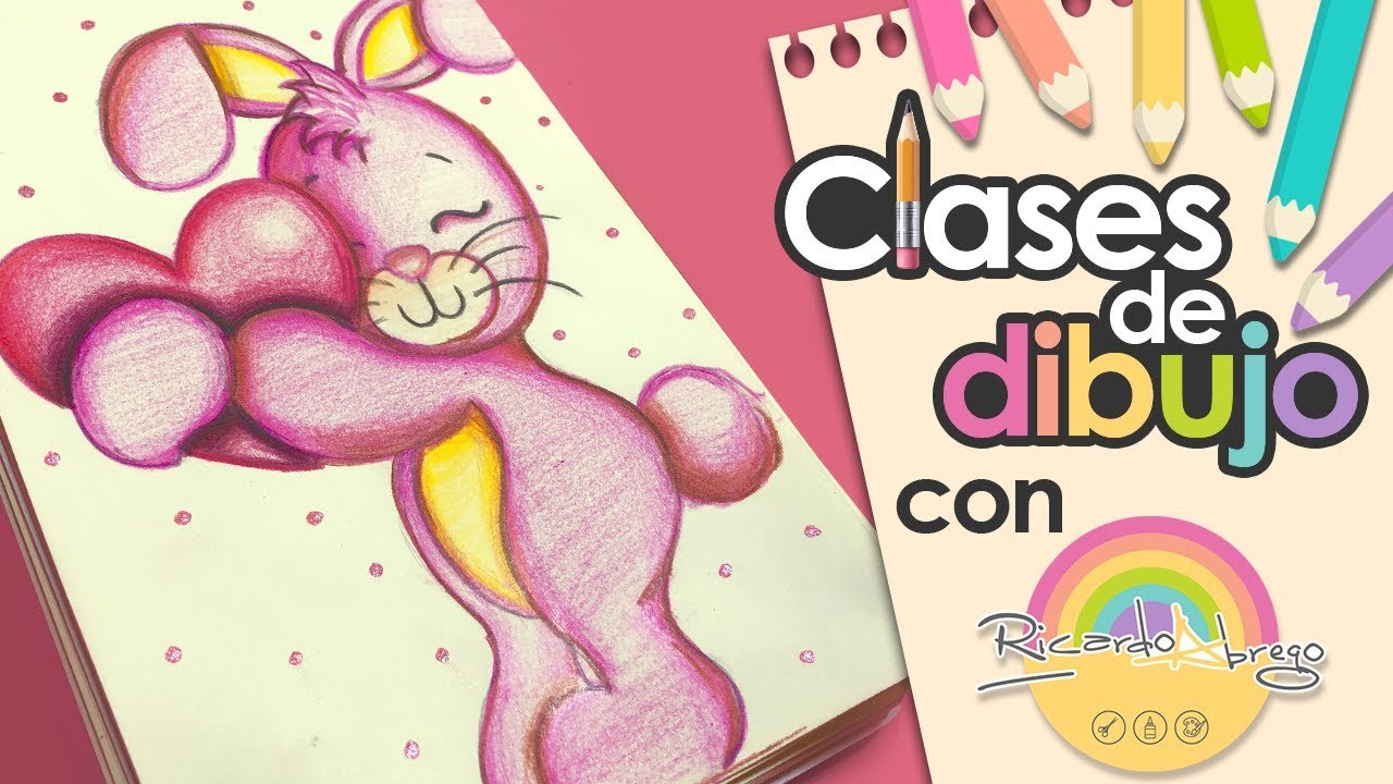 Como dibujar un Conejito ENAMORADO 💖 - Clases de dibujo con Ricardo