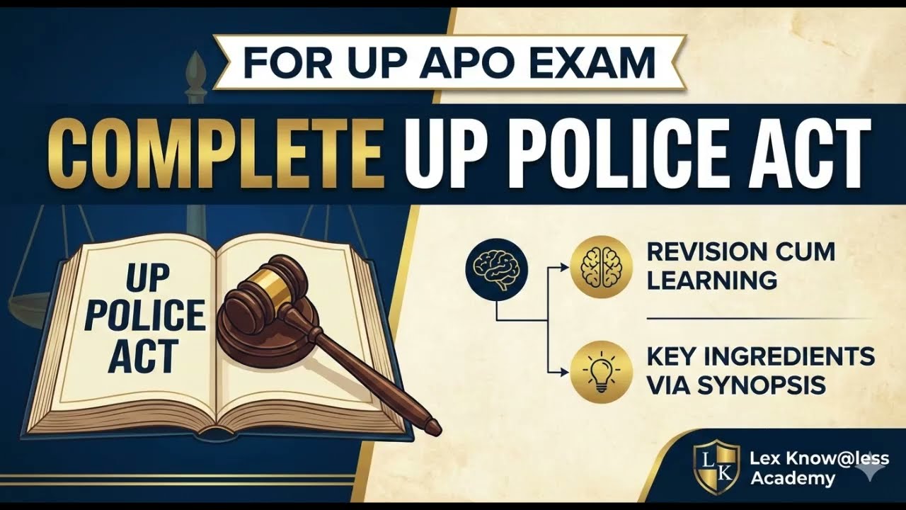 Master UP Police Act by Synopsis|UP APO One Shot|Lex Know@less#upapo #law #judiciary #police #viral 