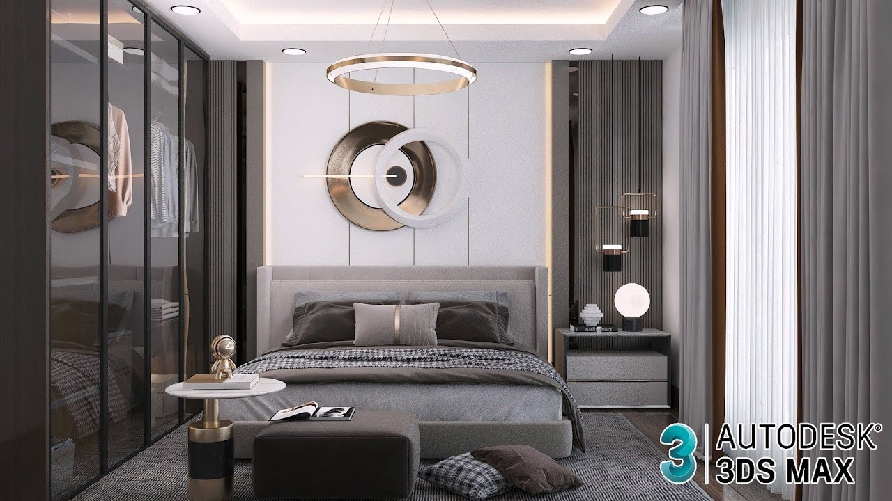 Complete Bedroom interior design Modelling tutorial 3ds Max Vray ..