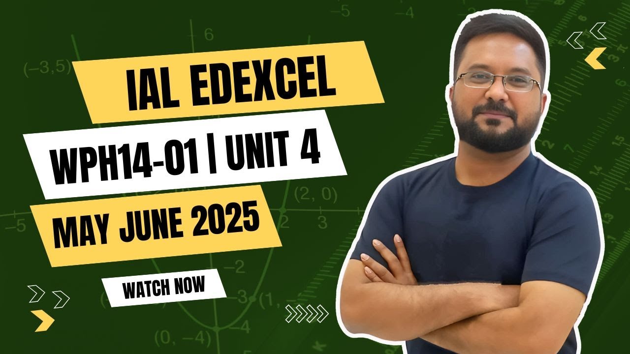 Wph14-01| Unit 4| May June 2025 | IAL Edexcel| Physics | Solved