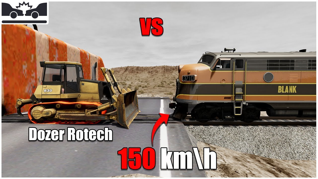 Train Smashed Dozer (39) | Car Body Testing | beamng drive crashes