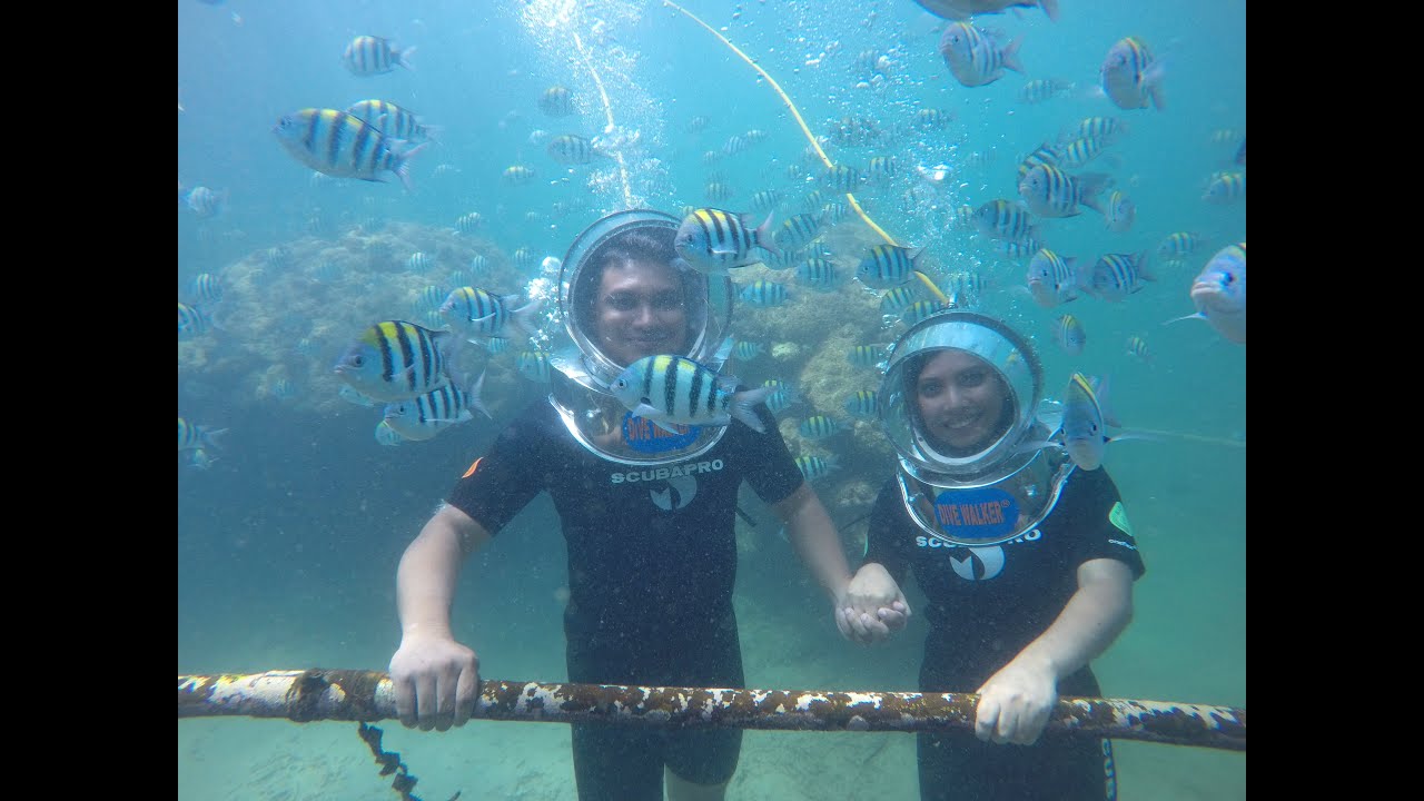 Underwater Sea Walking in Bali, Indonesia.