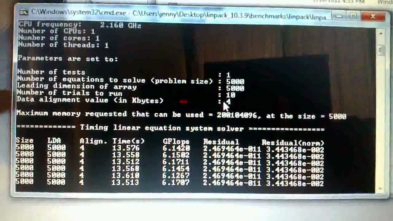 Linux vs windows 7 linpack