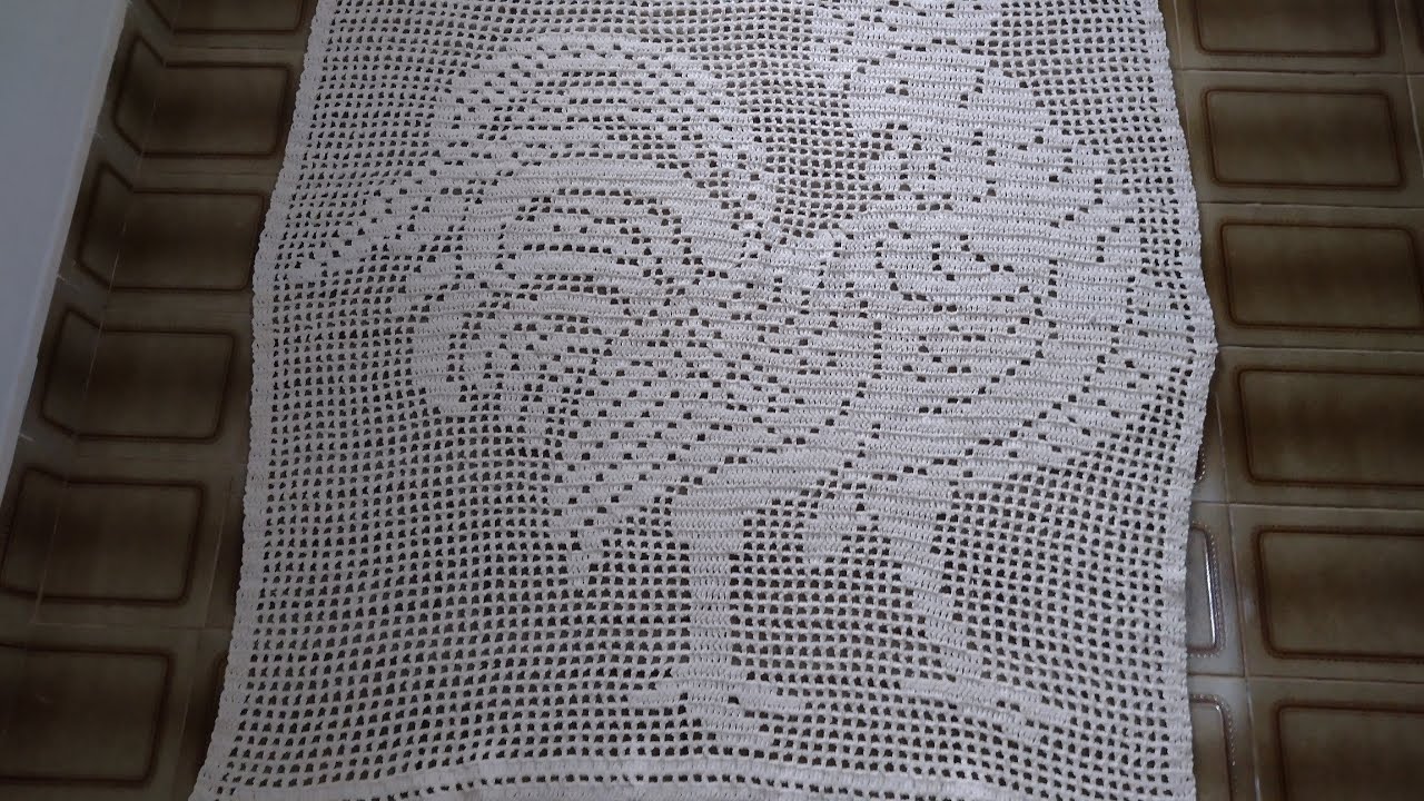Tapete de crochê com desenho de galo. Parte 1