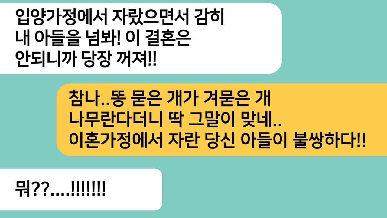 반전사연내가 입양가정에서 자랐다며 결혼을 반대한 예비시모를 시모가 일하는 백화점에서 만나는데  양부모님을 처음 본 시모가 싹싹비는데ㅋ라디오드라마사연라디오카톡썰