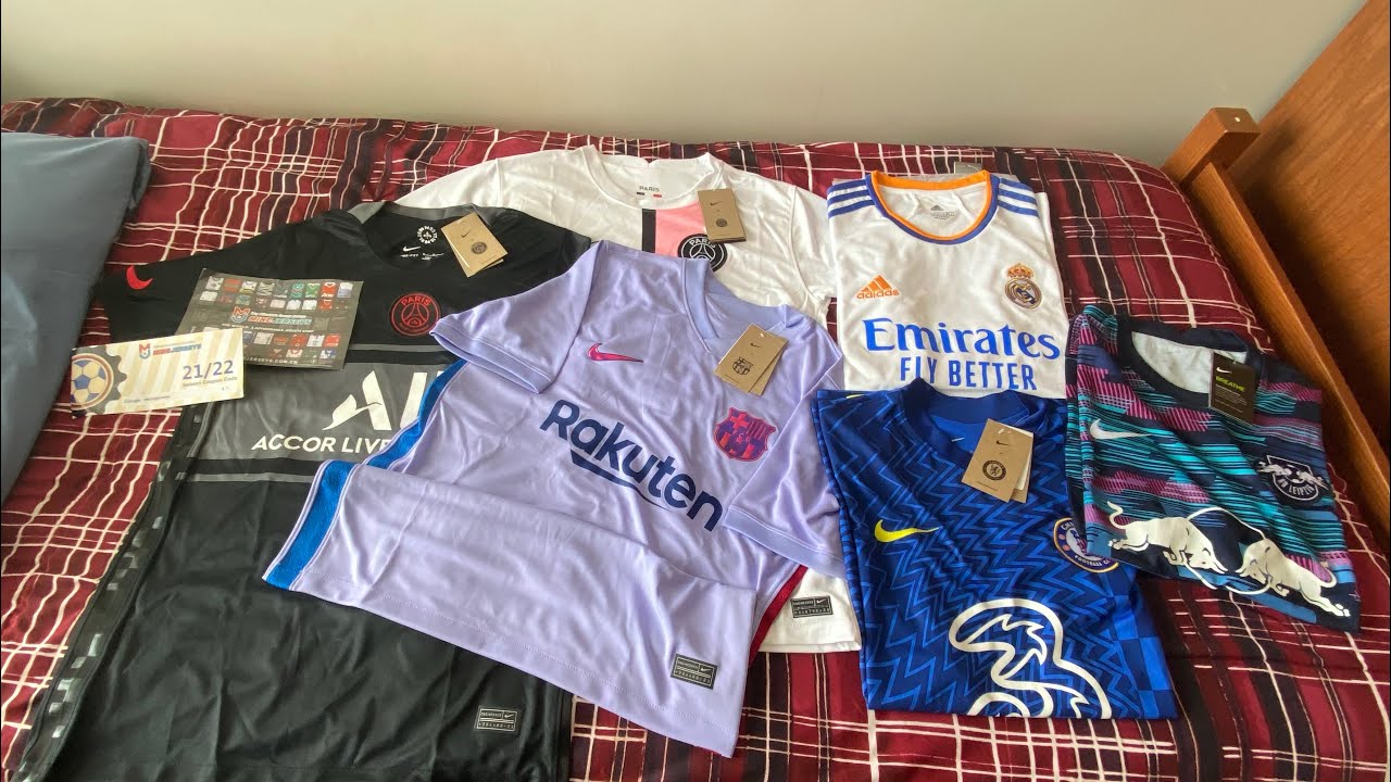 Minejerseys Real Madrid Barcelona PSG Chelsea RB Leipzig Soccer Jersey Home & Away Unboxing Review