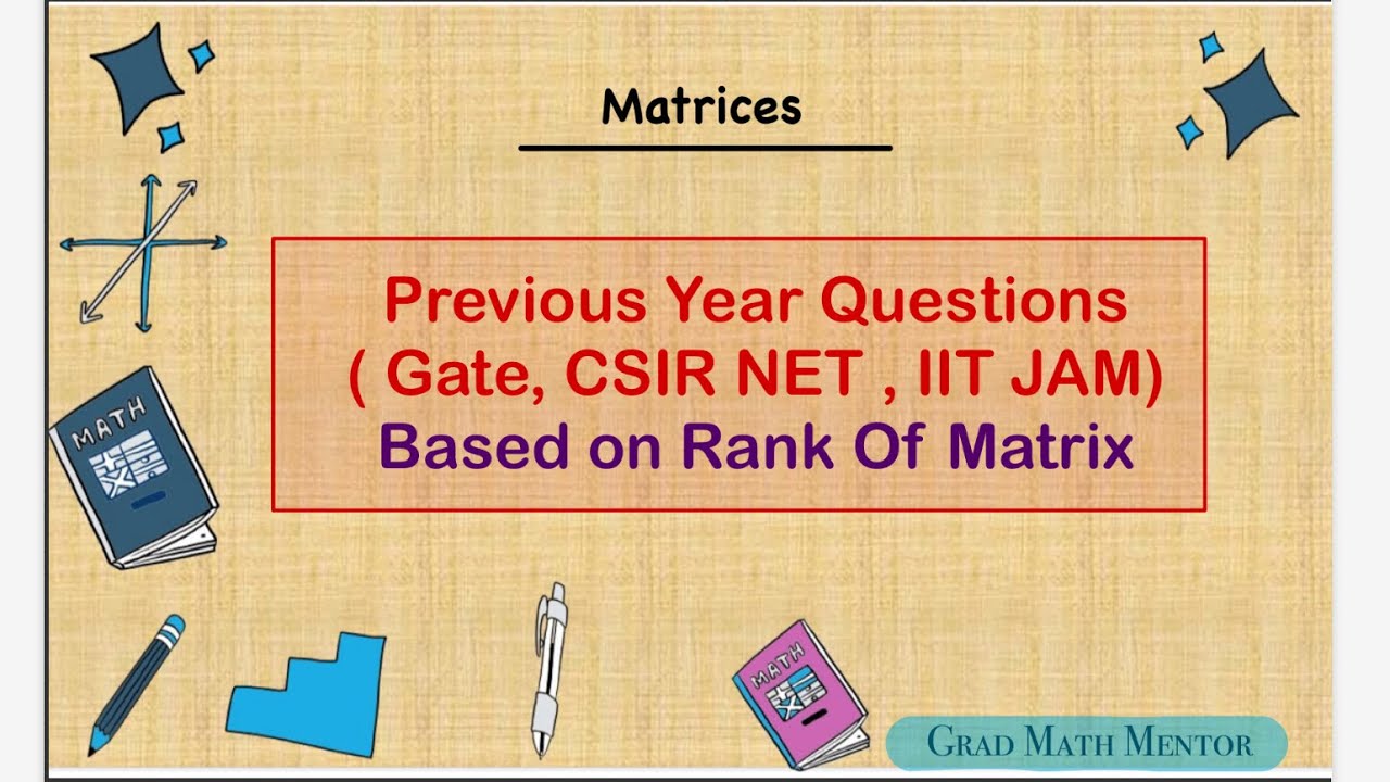 PYQs based on Rank of Matrix | Matrix 