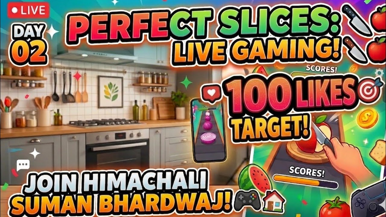 Perfect Slices लाइव गेमिंग! 🍎 100 Likes का टारगेट है! 🎯 - हिमाचली सुमन भारद्वाज
