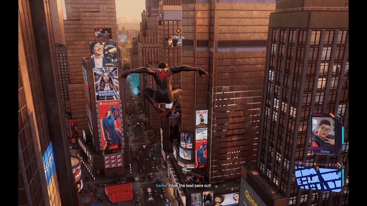 Free Roam and Swing with RIght in Marvels Spider Man 2