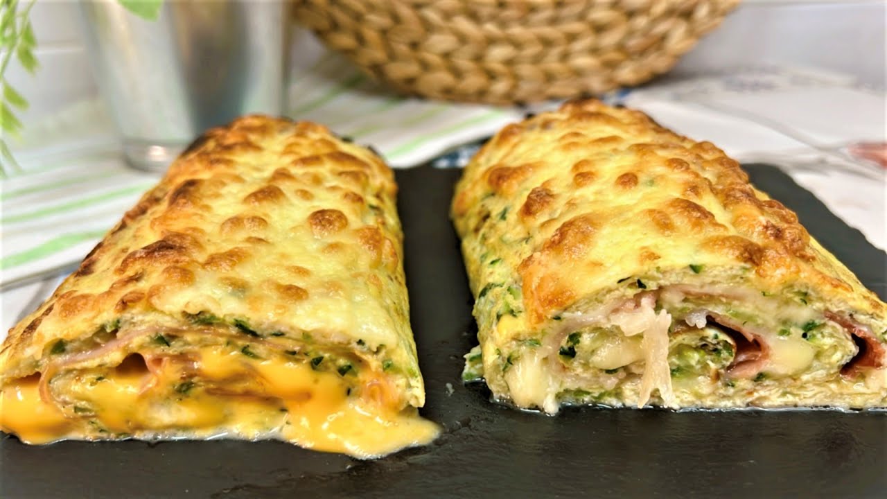 Con un triste calabacín pocho preparé esta delicia de brazo con dos rellenos!