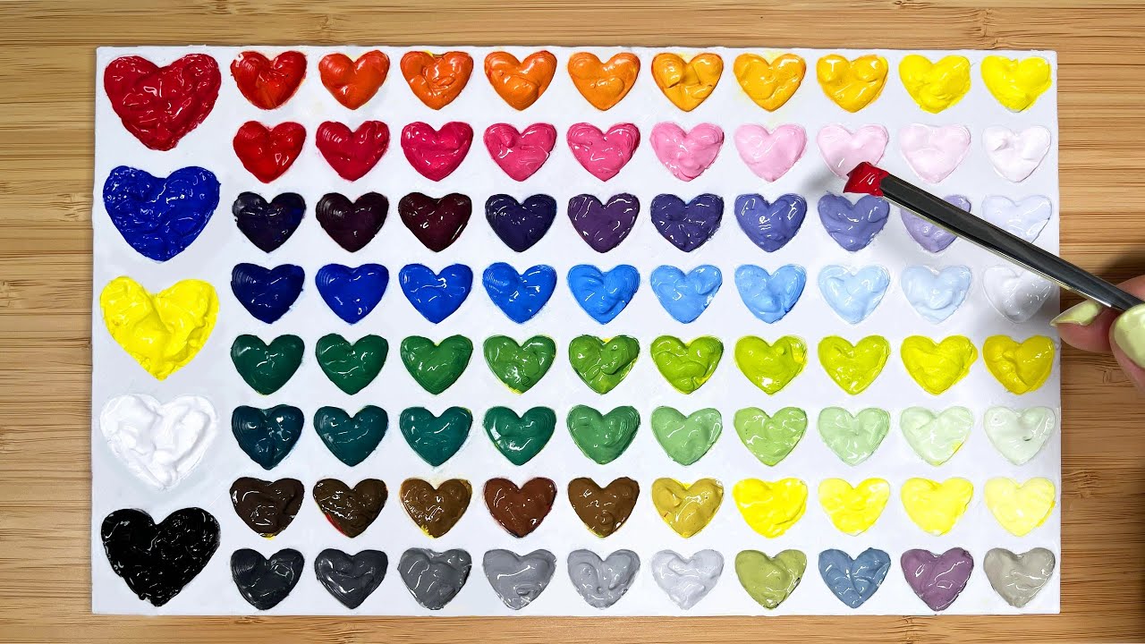 How to Create 80 Colors From Primary Colors - Acrylic Color Mixing