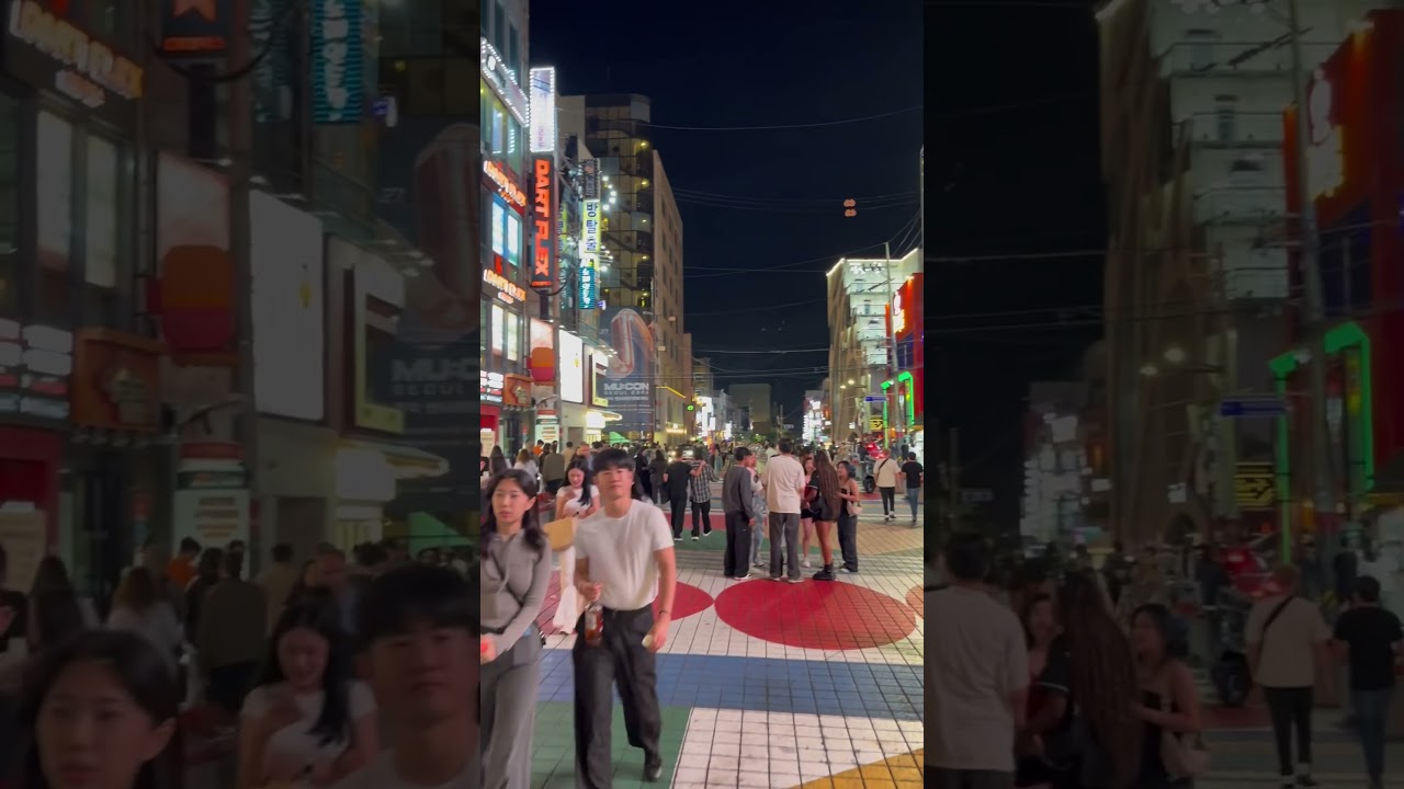 Late night walk in Hongdae Fashion Street. #night #nightlife #hongdae #party