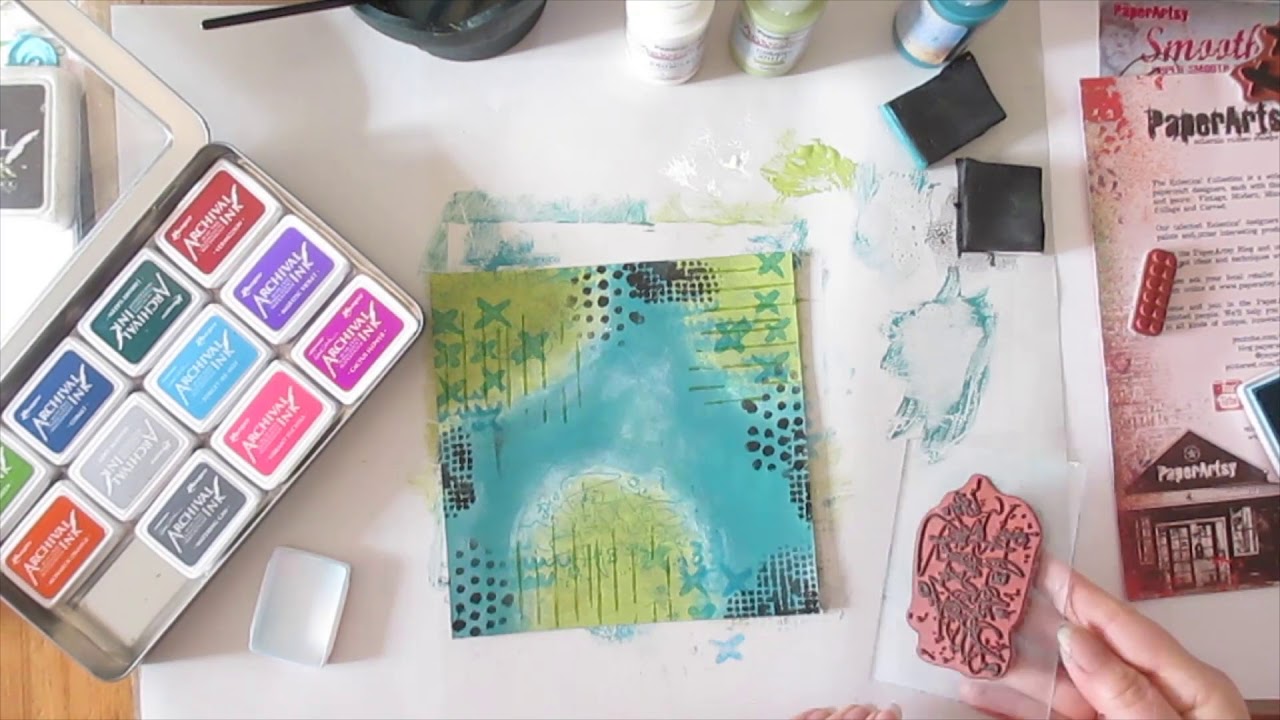 Fond de page art journaling en couche - Extrait d'atelier accordéon