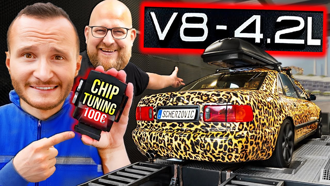 Marco TESTET 100€ CHIPTUNING an meinem Audi A8 V8 4.2L! (Prüfstand Halle77)