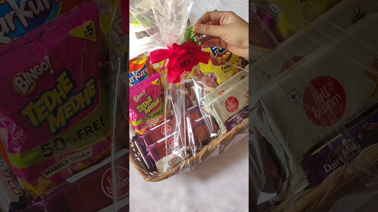Snacks Hamper Making at home💕Snacks Hamper Ideas🩷 #snacks #hampers #shorts #ideas #trending
