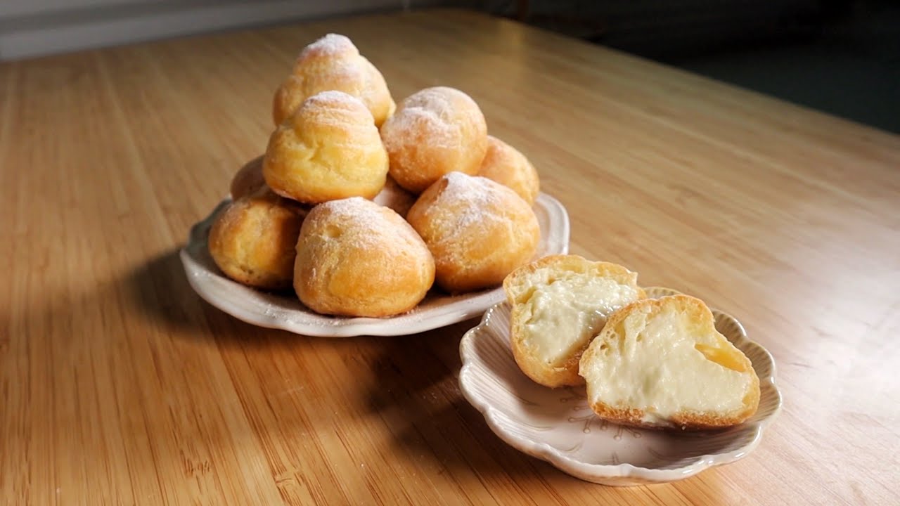 CONFIRM JADI! Resepi Cream Puff Custard Whipping Cream Gebu (Sukatan Cawan) | BASICKELI