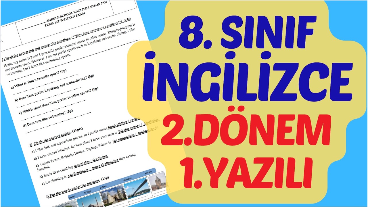 8.SINIF İNGİLİZCE 2.DÖNEM 1.YAZILI SORULARI VE ÇÖZÜMLERİ