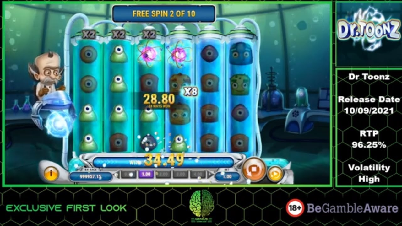 Dr Toonz Slot Reactoonz Sequel First Look Base Game Bonus And Features!