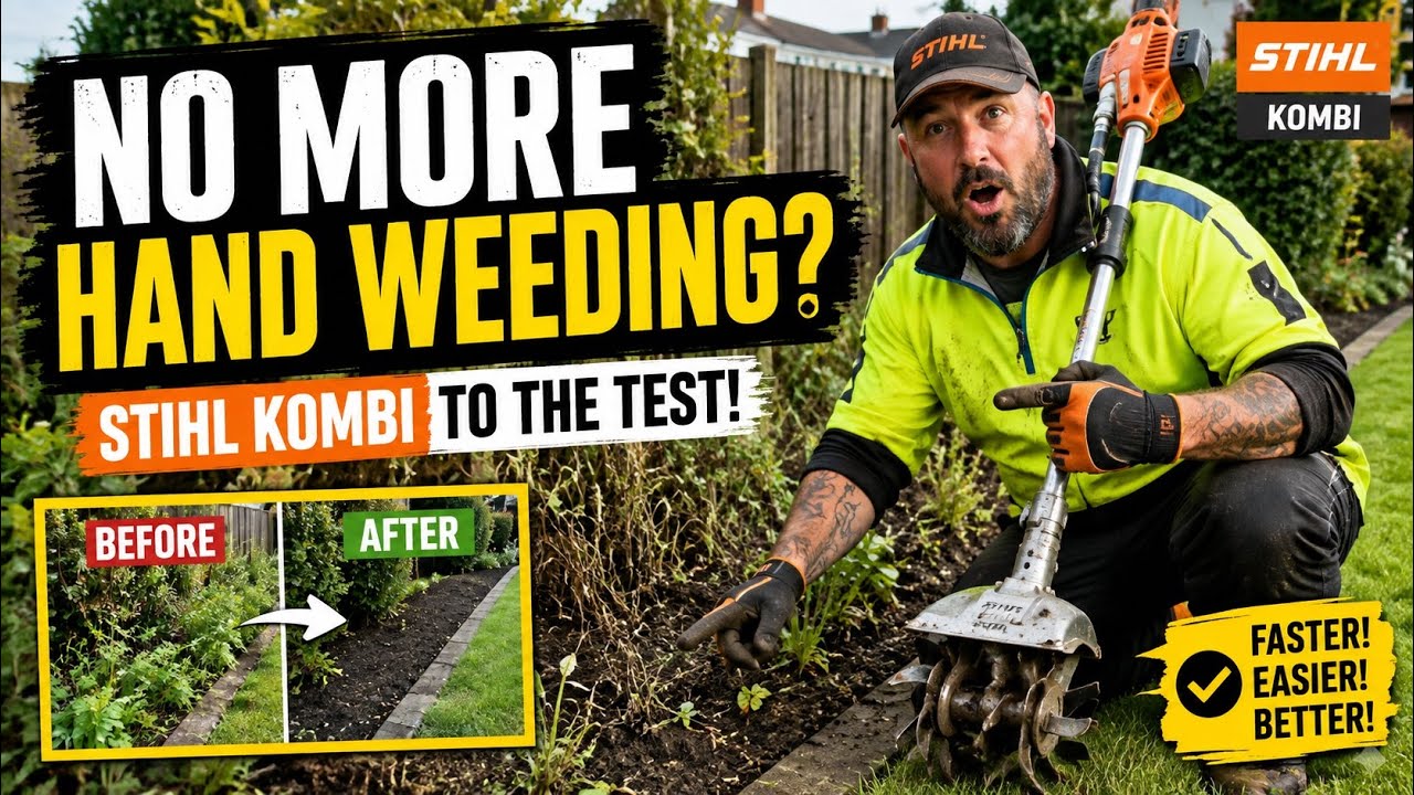 How to weed borders using the STIHL KOMBI TILLER attachment! #ukgardening