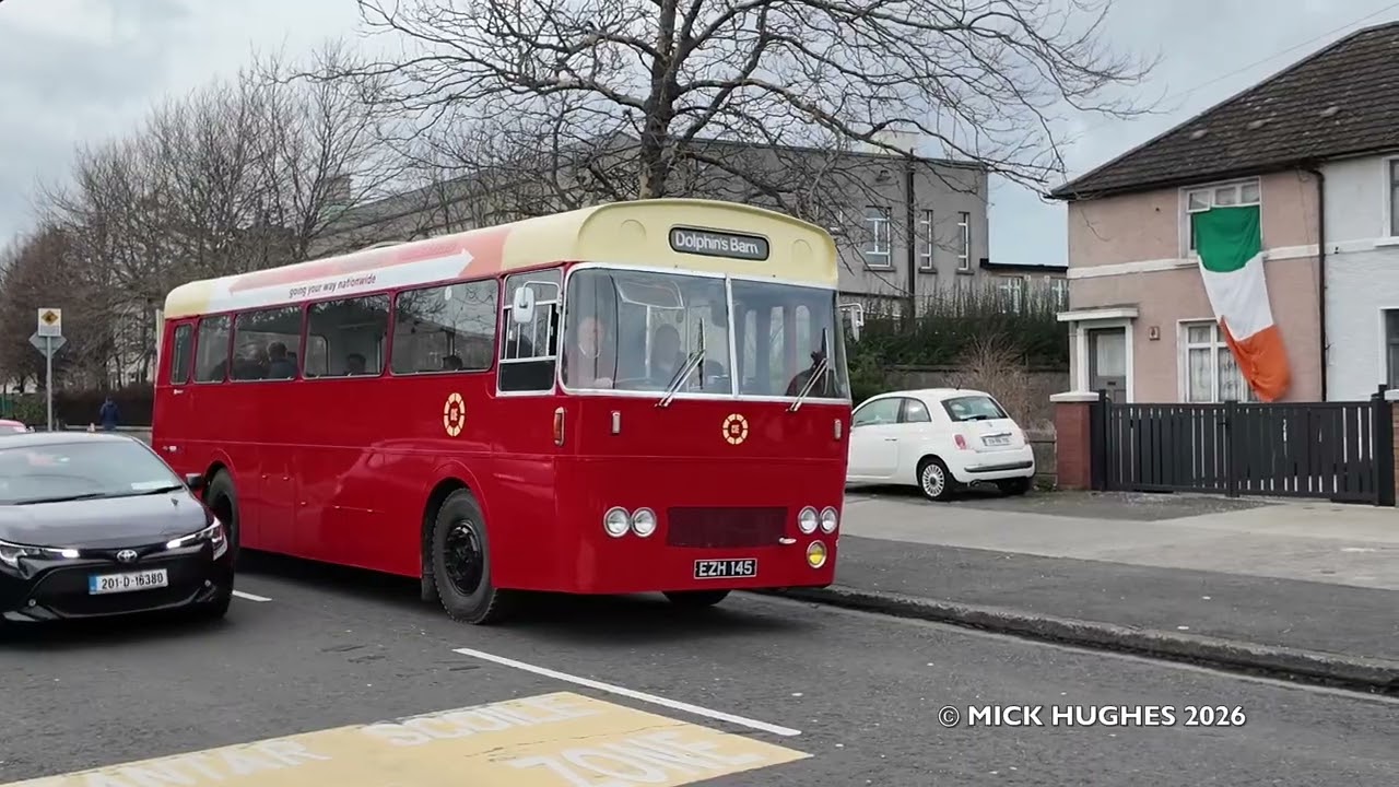 Ex C.I.E. Leyland Leopard goes out on a trip around South Dublin.