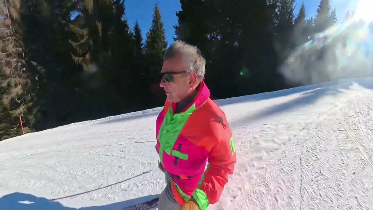 Skiing down to Warren's Bar in Flachau Feb 2025