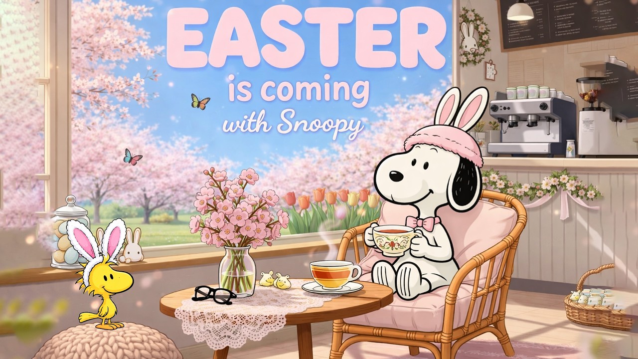 Пасха приближается 🐣🌷🌸 Пасхальный джаз со Снупи для хорошего настроения и продуктивности