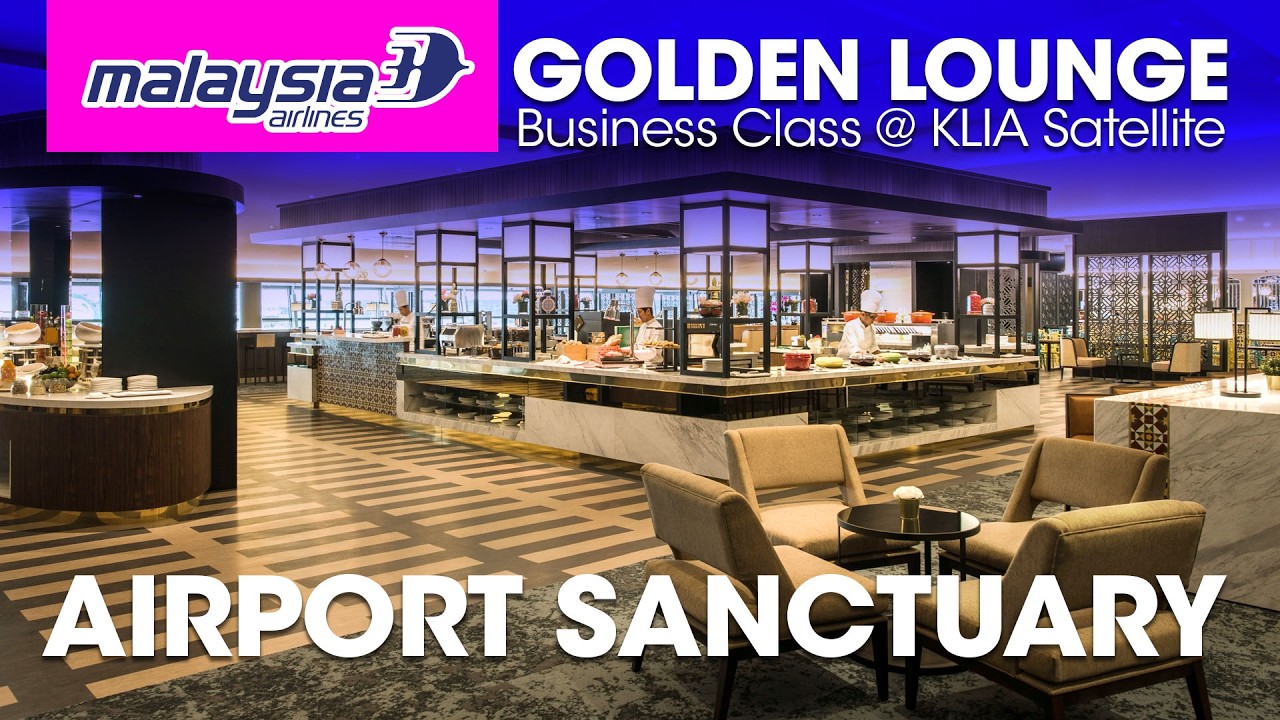 Зал ожидания бизнес-класса Golden Lounge авиакомпании Malaysia Airlines в терминале Satellite | A...