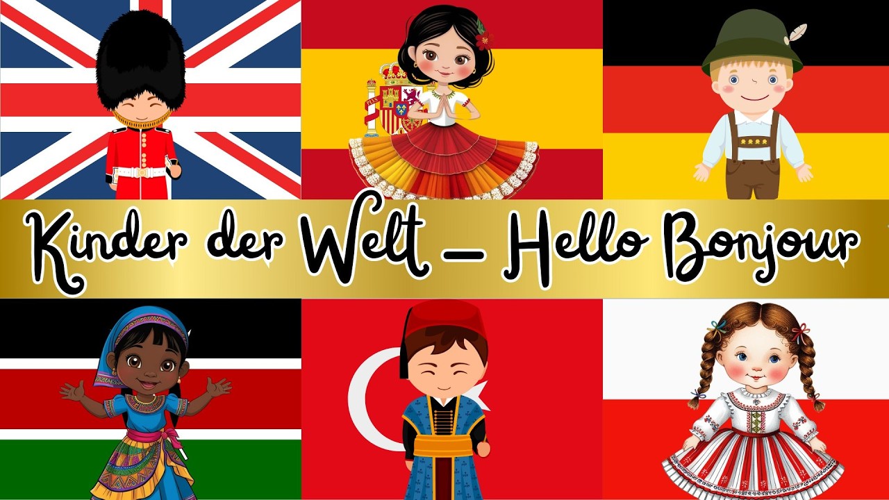 Hello Bonjour Song  🌍 Guten Tag 🎶  Kinder der Welt