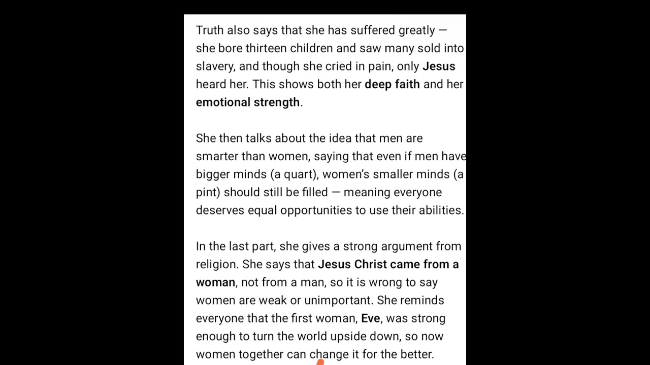 Ain't I A woman By Sojourner Truth #semesterv #2025 Exams