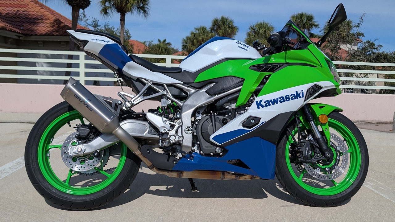 The Graves Titanium (Slip On) Exhaust is a perfect fit for the Kawasaki Ninja ZX-4RR