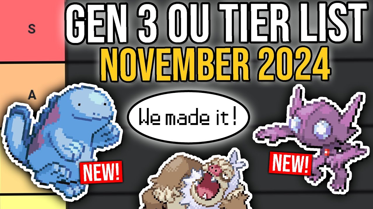 Gen 3 OU Tier List - November 2024