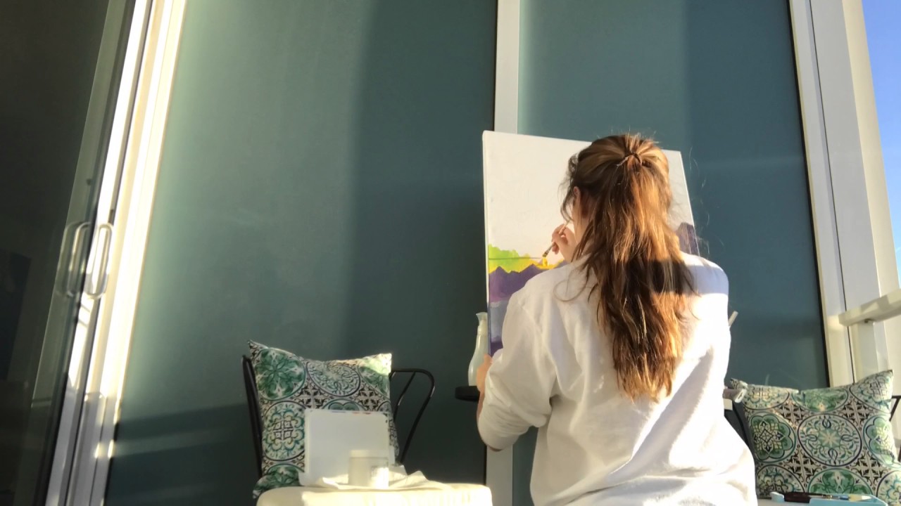 Time lapse- Colorful Mountain Painting