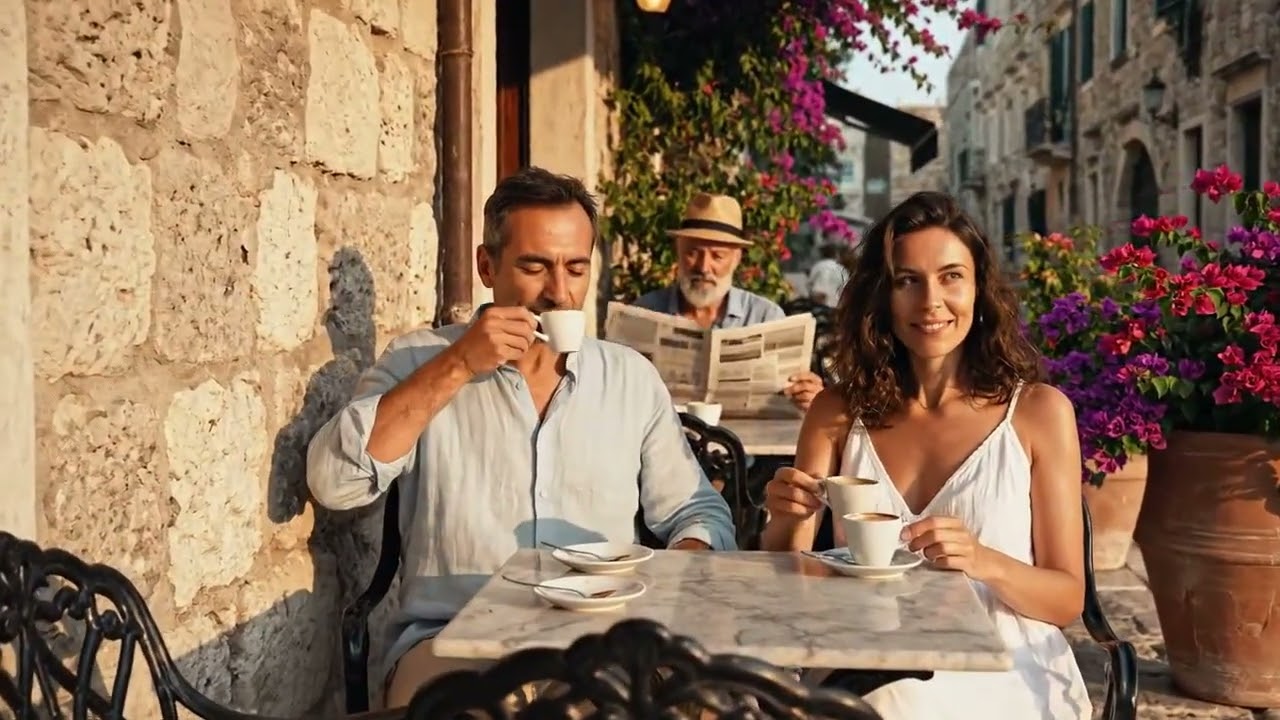 Calm Mediterranean Music  Beautiful Italian Coastal Scenery