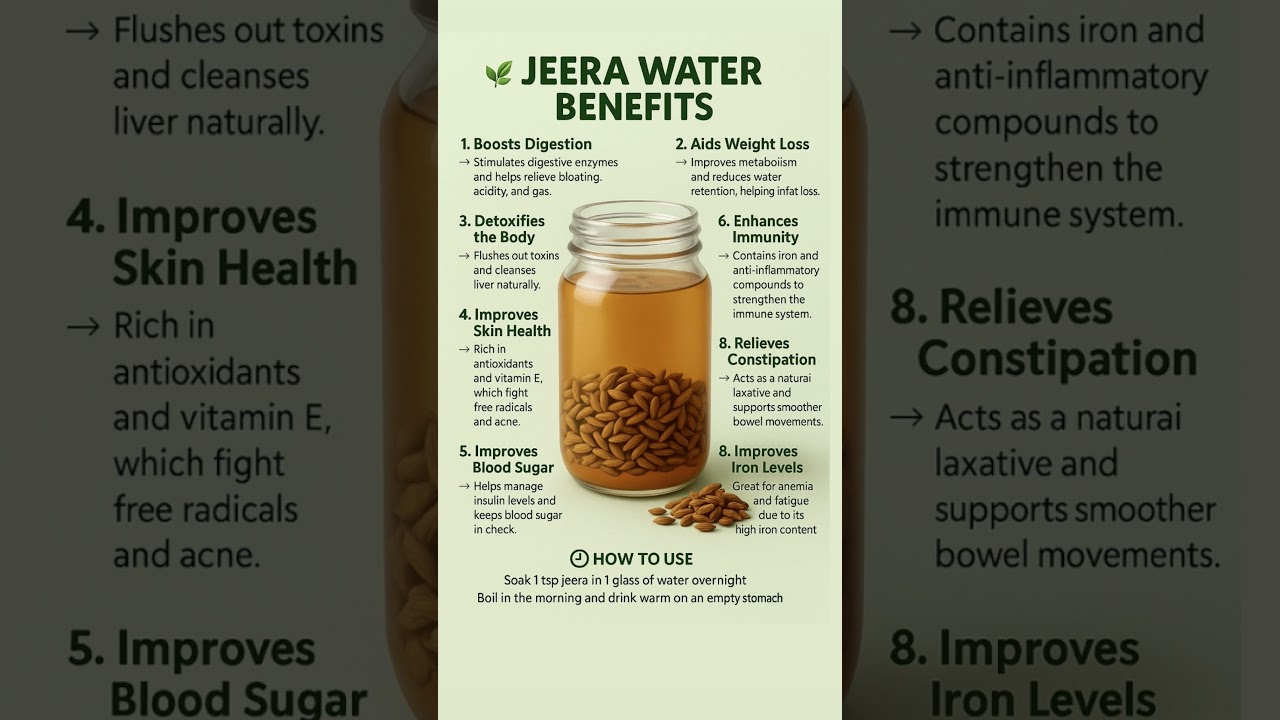 JEERA WATER BENEFITS #viralvideo #shorts #jeera #healthbenefits