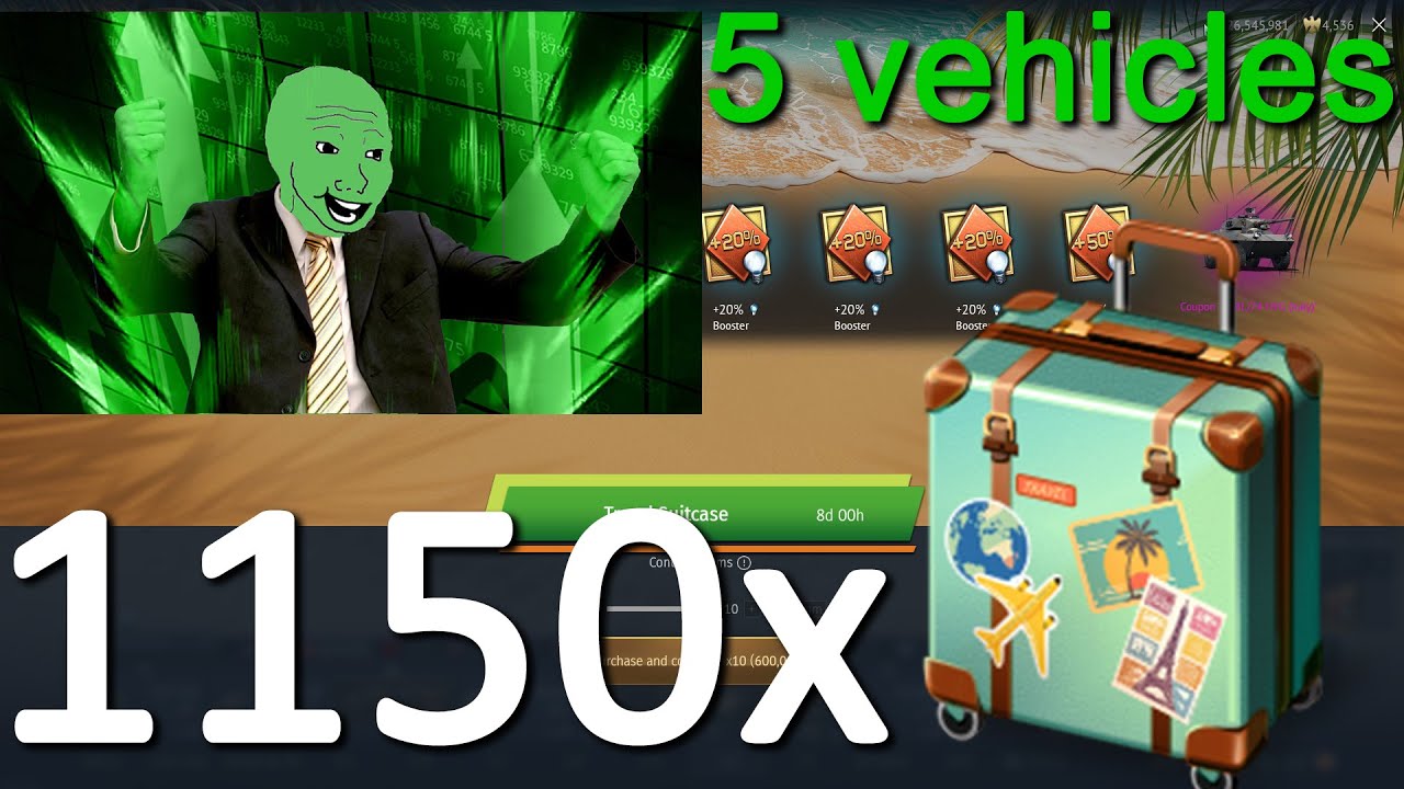 Opening 1150 Suitcase loot crates War Thunder (69,000,000 SL)