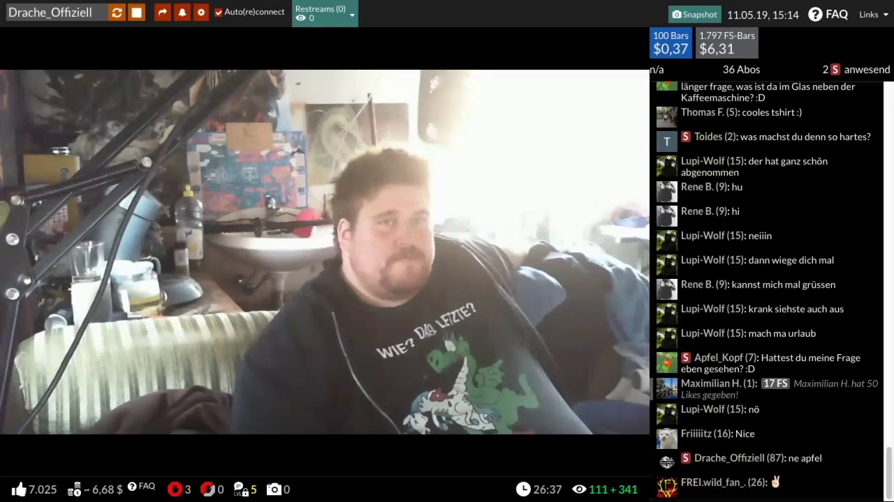 Drachenlord YouNow - 11.05.2019 - Besuch / Drachenlord droht/ The Pensi returns