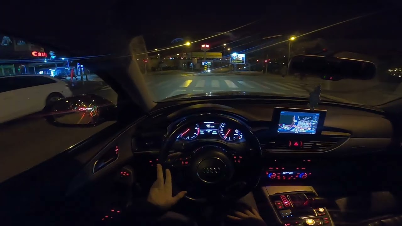 Audi A6 2012 3.0 TDI Quattro POV Night Drive City