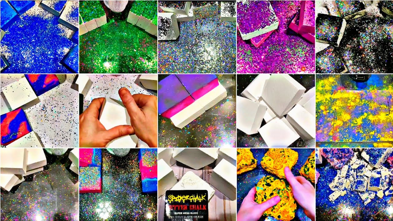 Crunchy dyed & fresh blocks 🔥  | @ChalkyGoodnessASMR  | edited | subscribers appreciation |