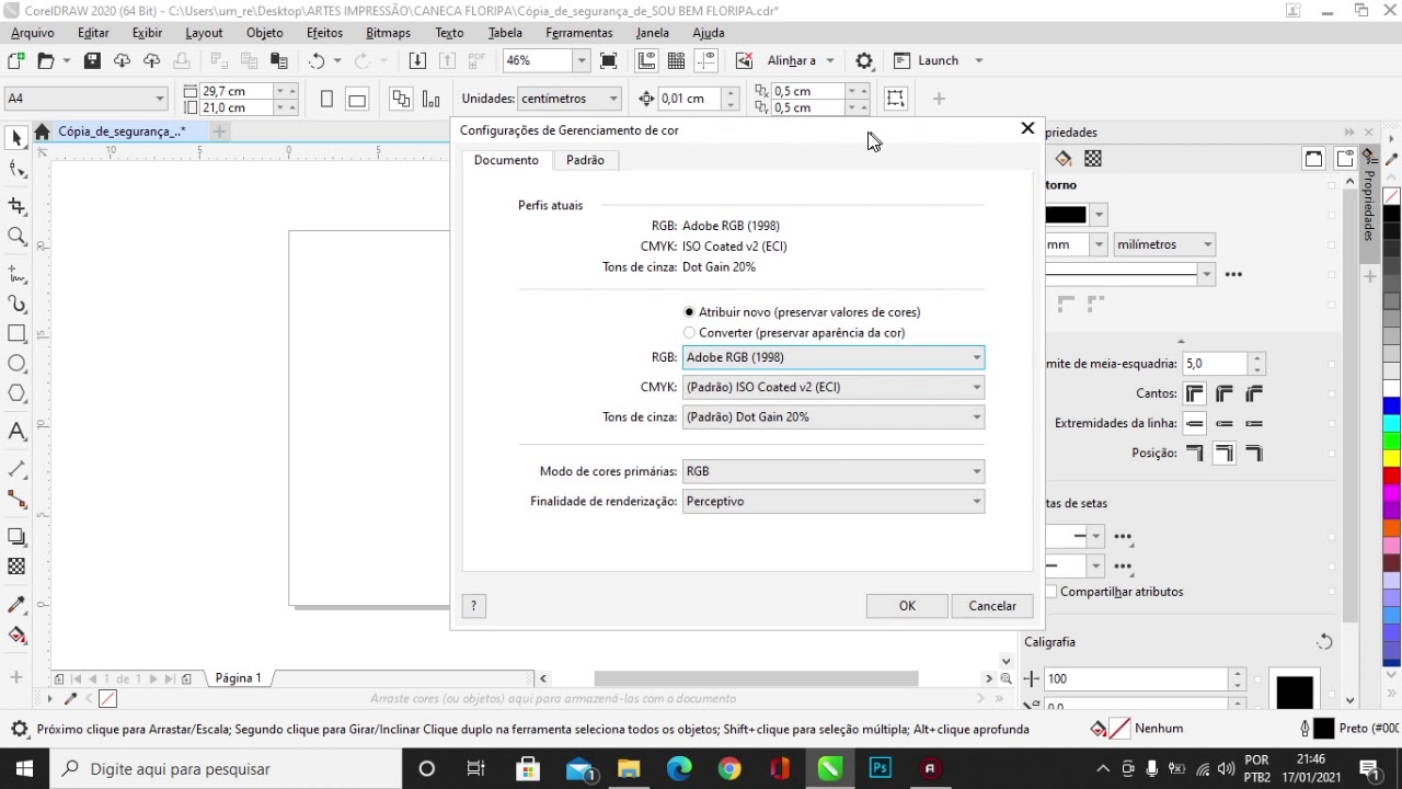 GERENCIAMENTO DE CORES NO CORELDRAW - COMO CONFIGURAR